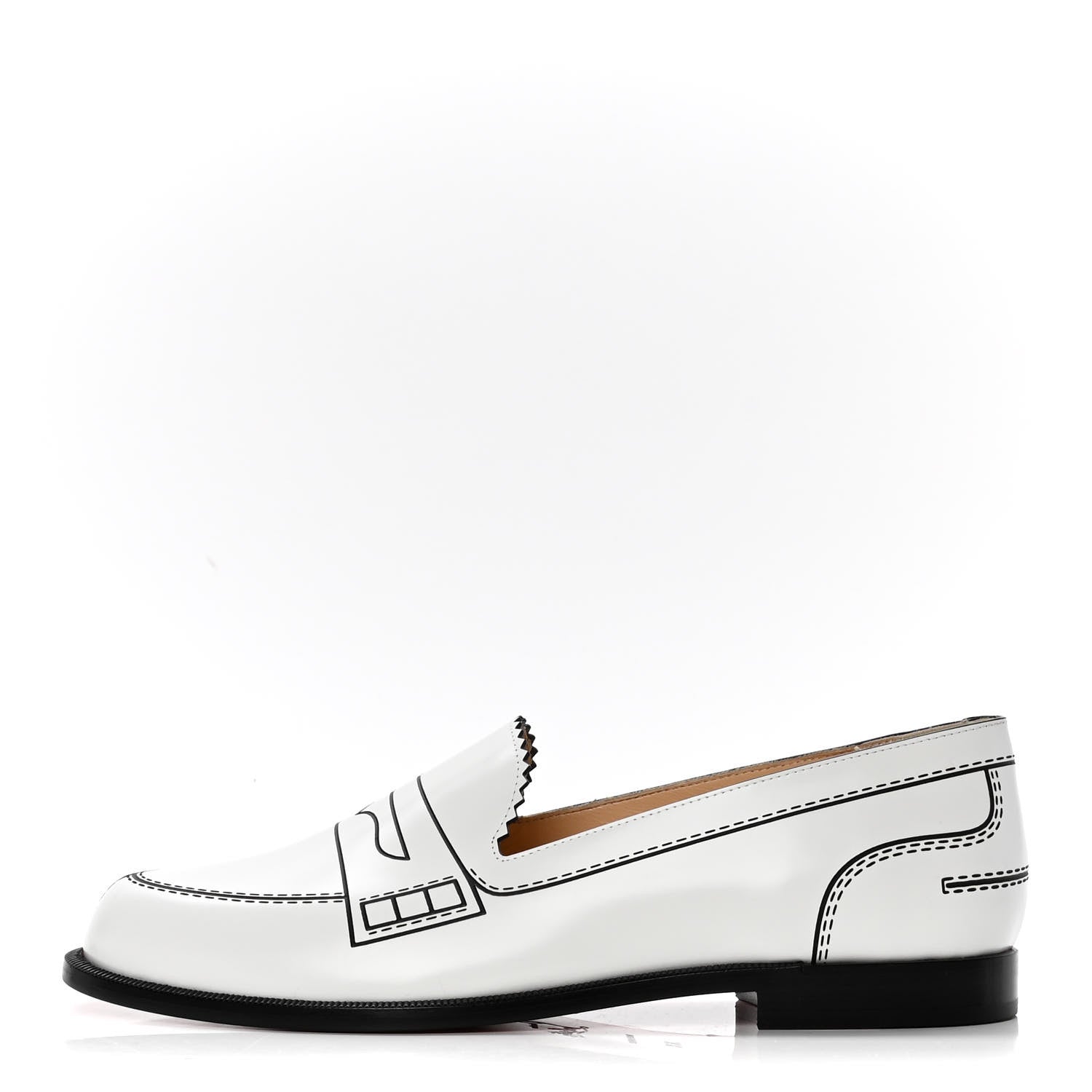 Christian Louboutin Calfskin Women Mocalaureat Tromp L'oeil Loafers 36.5 White 1 of 10
