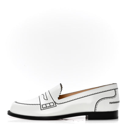 Christian Louboutin Calfskin Women Mocalaureat Tromp L'oeil Loafers 36.5 White 1 of 10