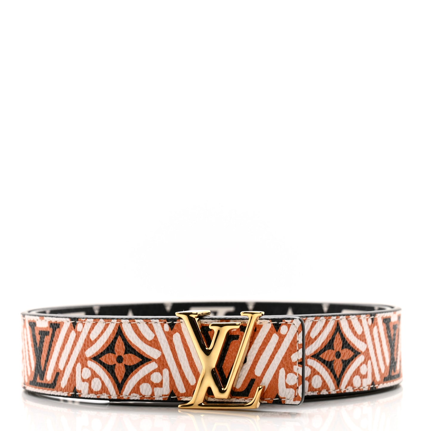 Monogram Crafty 30mm Iconic Reversible Belt Caramel Cream Black