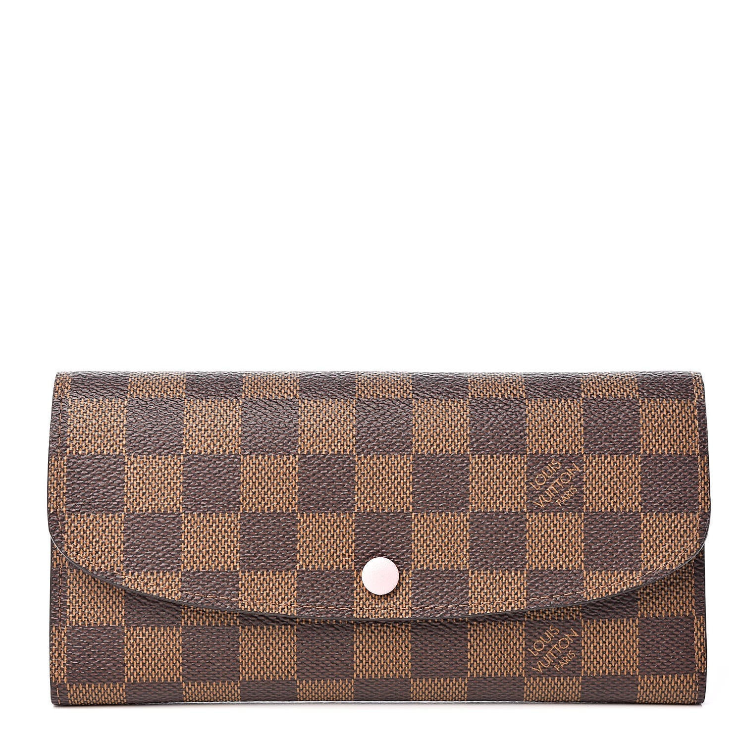 Louis Vuitton Damier Ebene Emilie Wallet Rose Ballerine 1 of 8