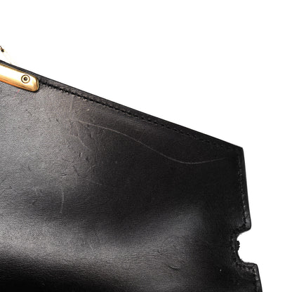 Saint Laurent Pony Hair Leopard Print Monogram Cassandra Clasp Bag Black 12 of 12