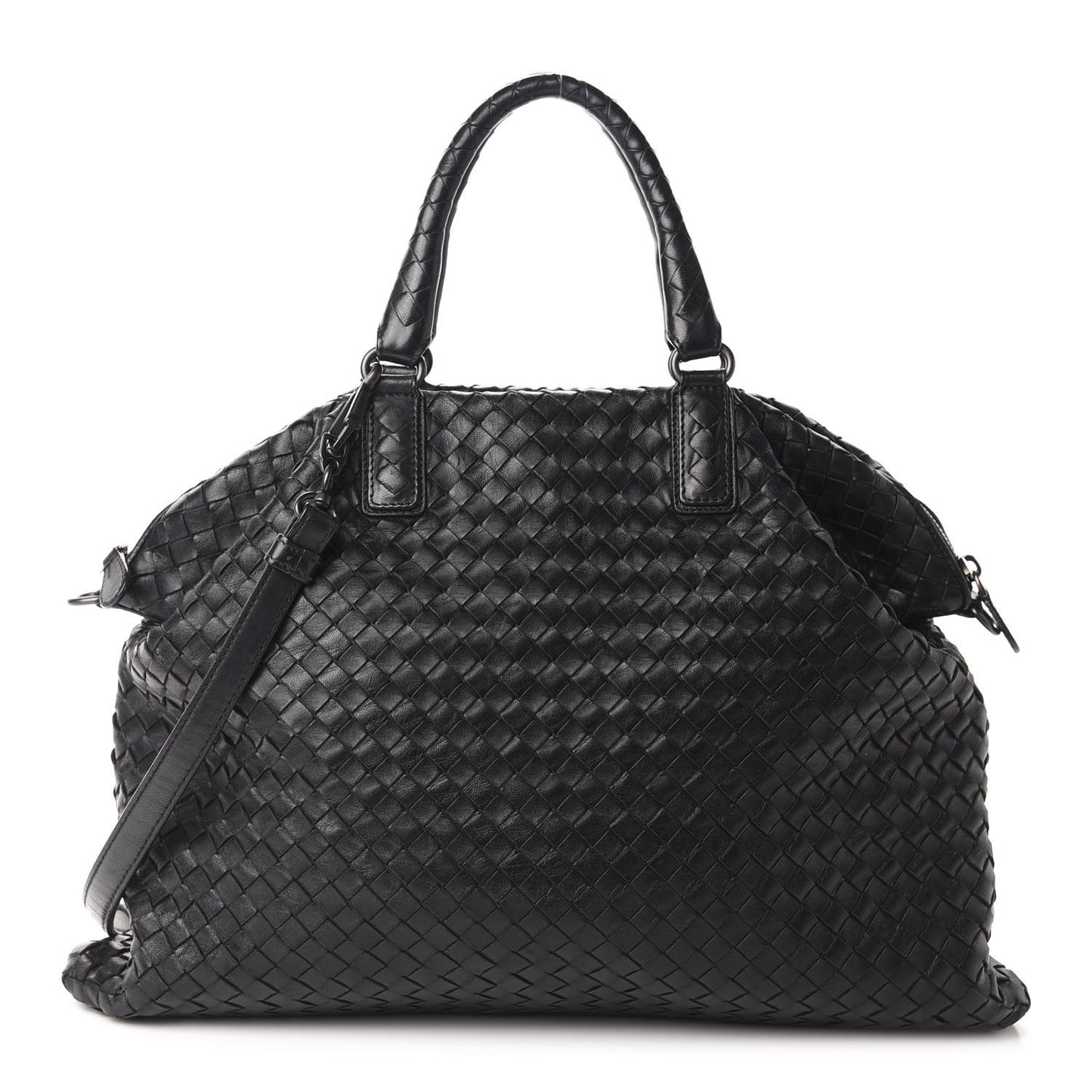 Nappa Intrecciato Medium Convertible Tote Black
