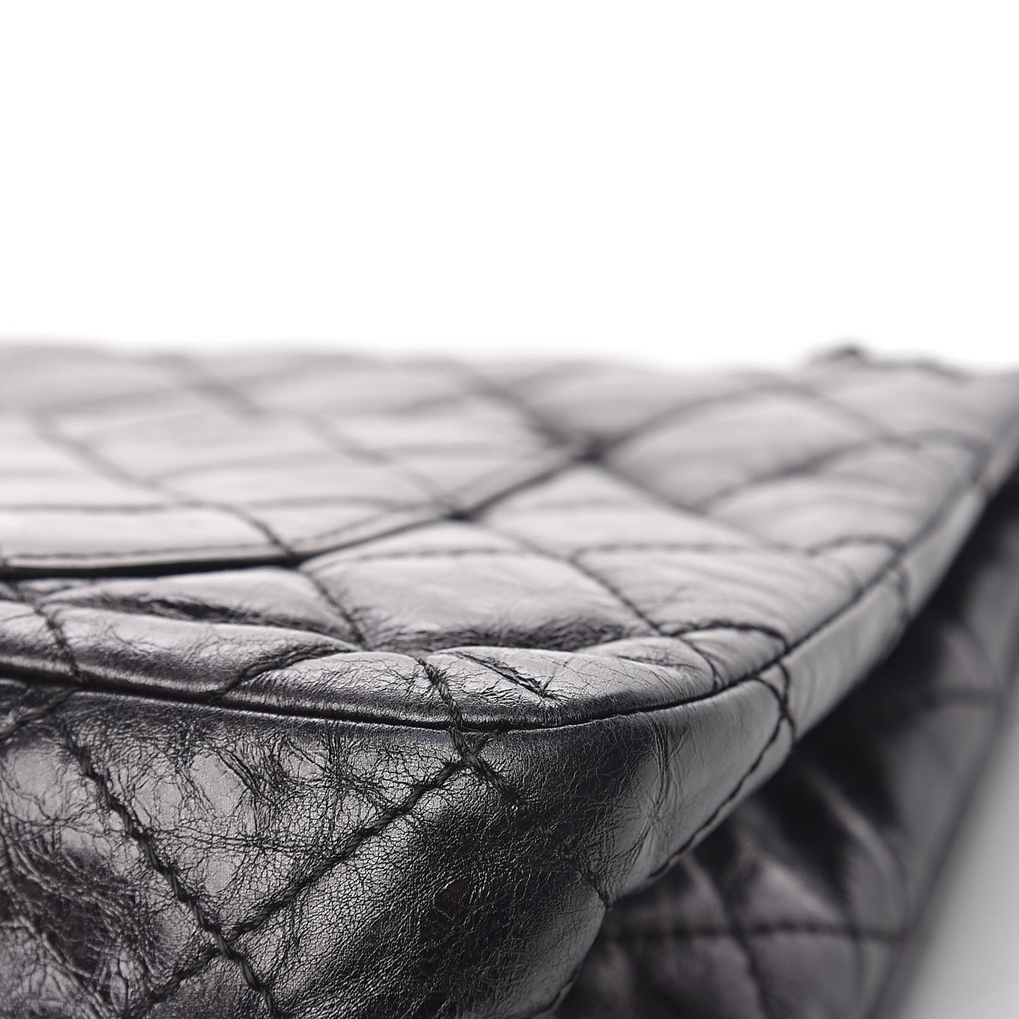 Metallic Aged Calfskin Quilted 2.55 Reissue 227 Flap So Black