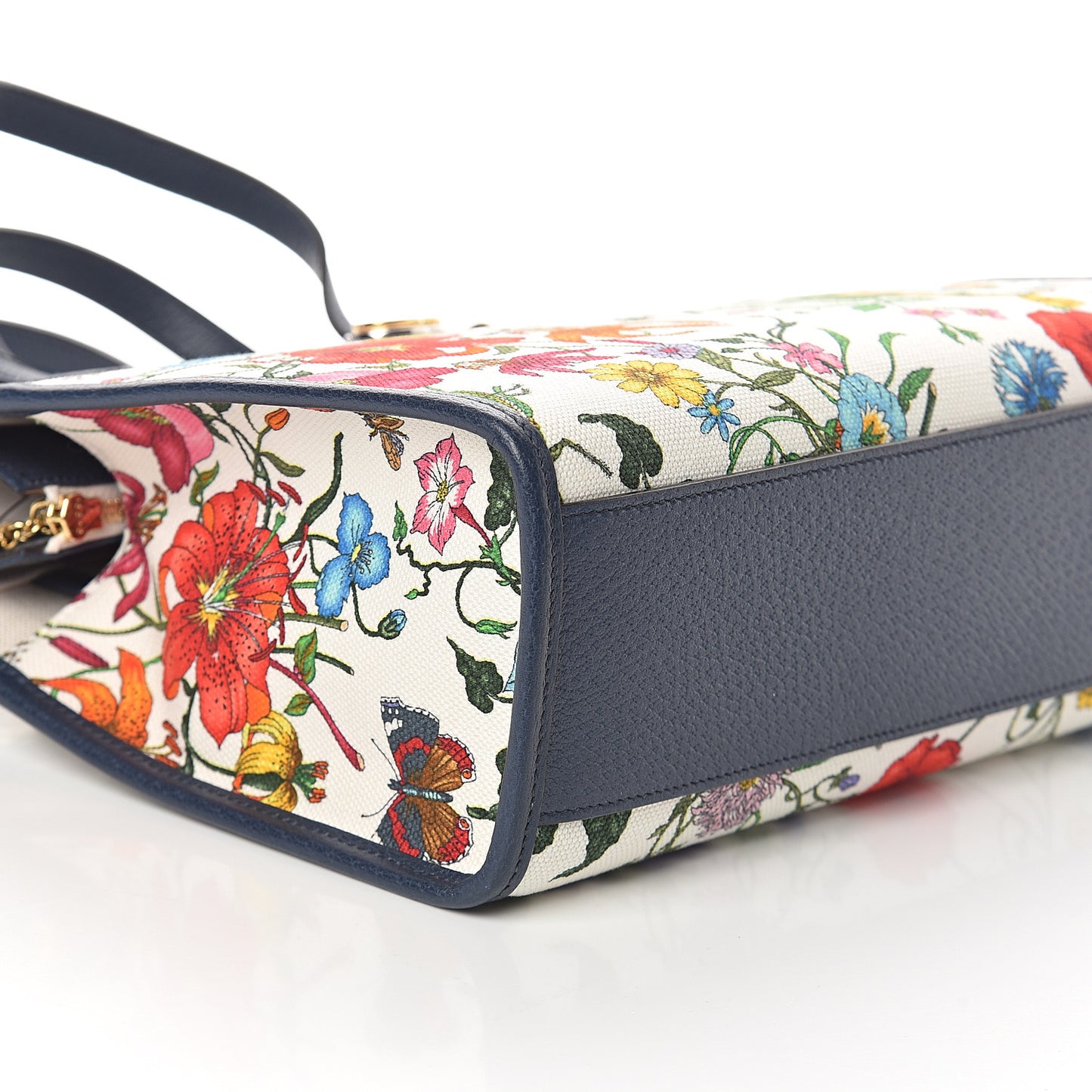 Canvas Medium Flora Tote White Multicolor Blue Agata
