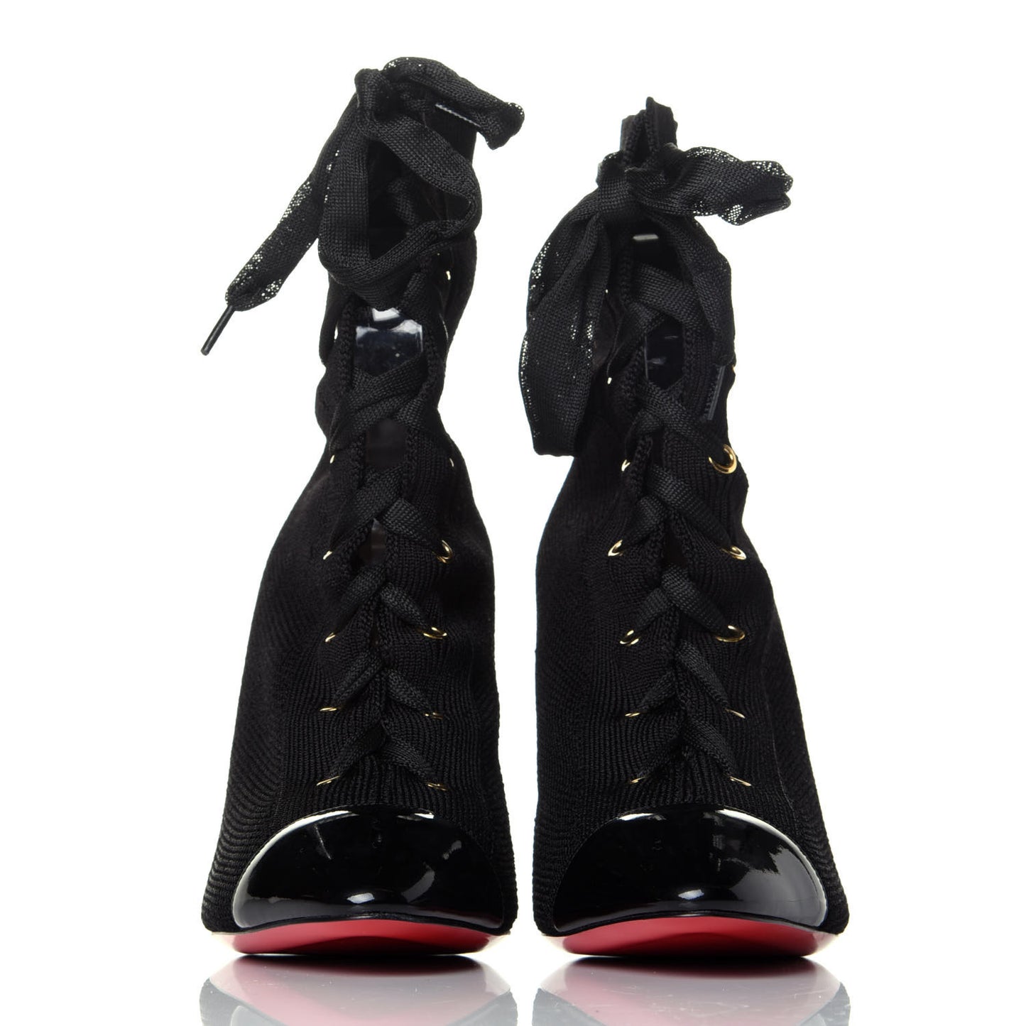Patent Maille Tricot Frenchie 100 Ankle Boots 38.5 Black
