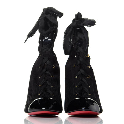 Christian Louboutin Patent Maille Tricot Frenchie 100 Ankle Boots 38.5 Black 2 of 8