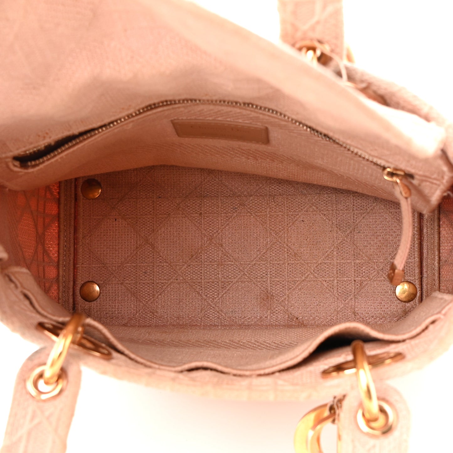 Canvas Embroidered Cannage Medium Lady D-Lite Pink