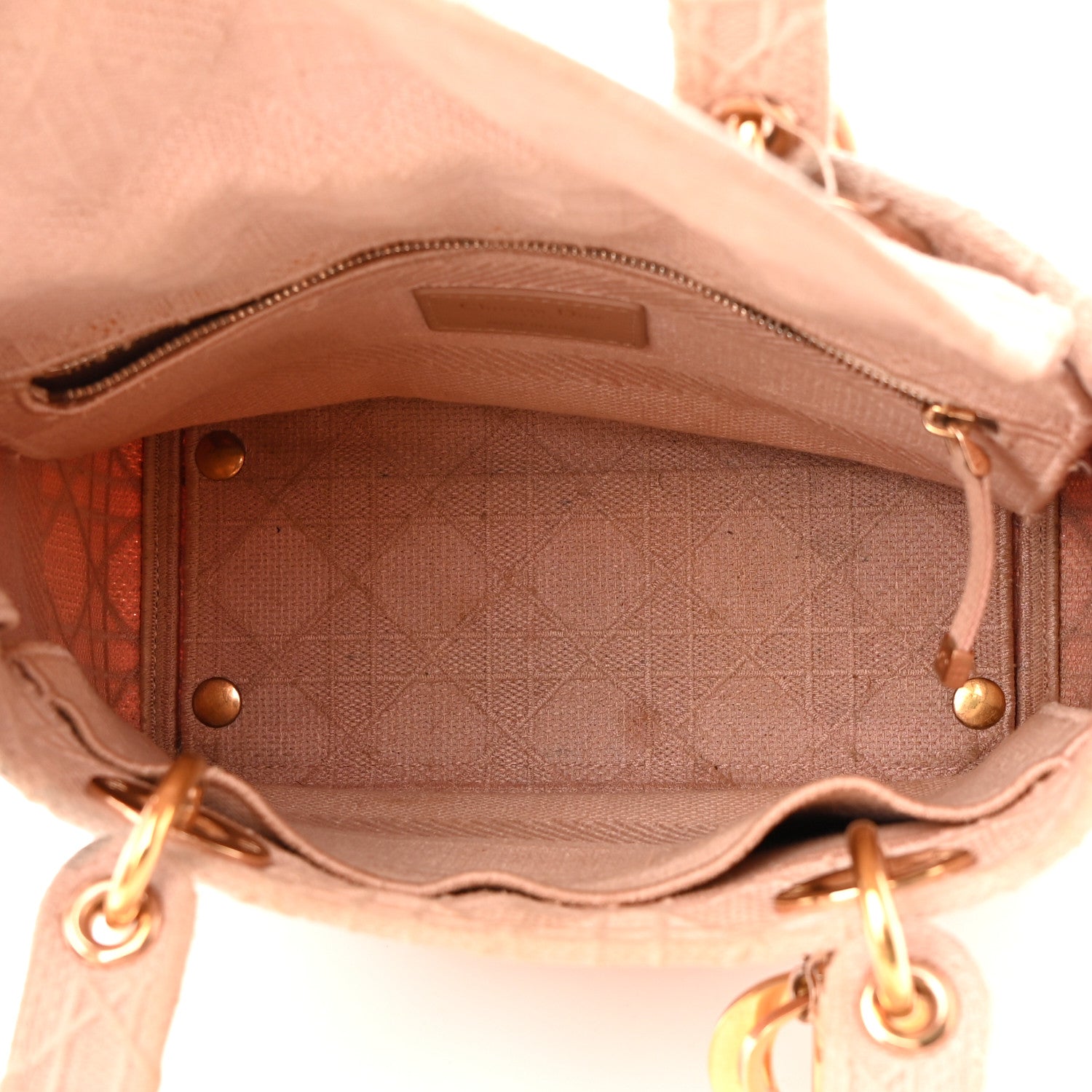 Christian Dior Canvas Embroidered Cannage Medium Lady D-Lite Pink 5 of 22