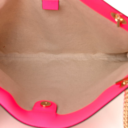 Gucci Canvas Flora Large Rajah Chain Tote White Multicolor Fuxia Fluo 6 of 12