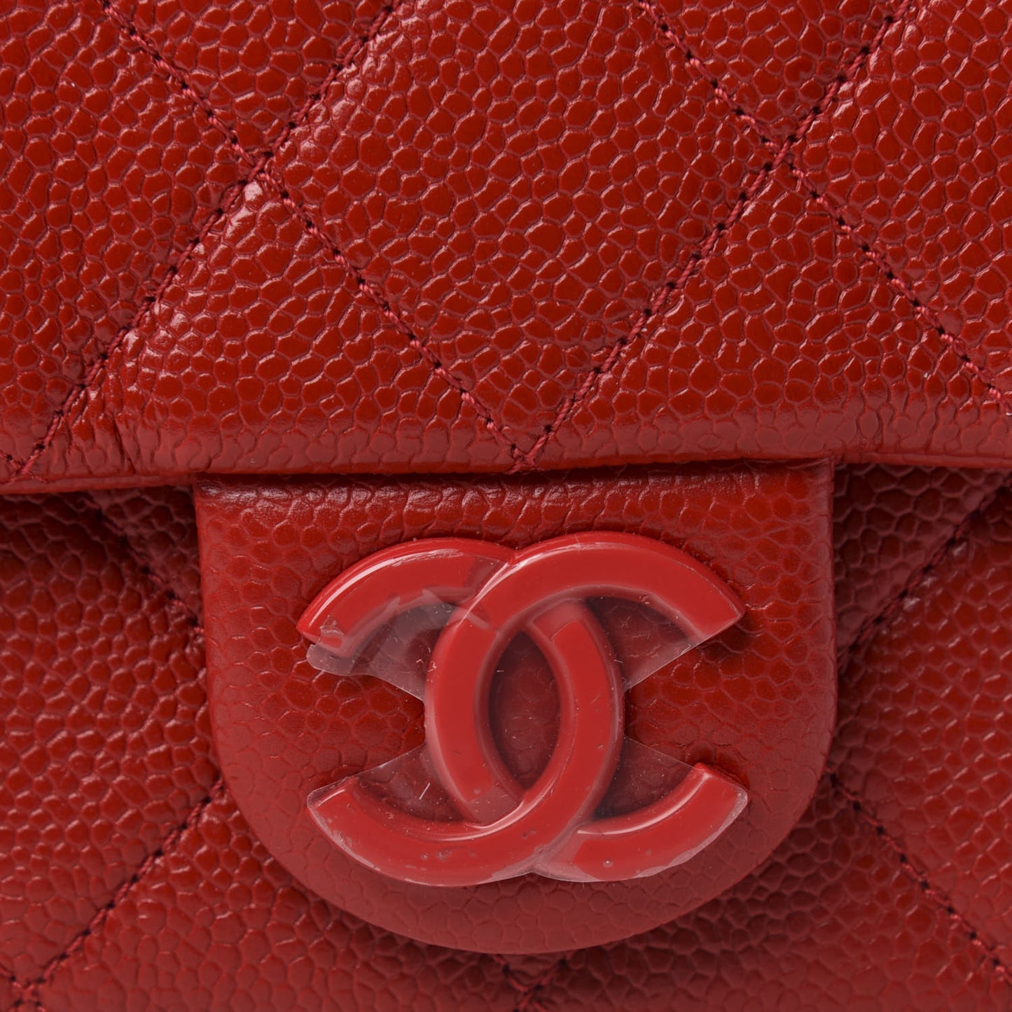 Caviar Quilted Mini Incognito Square Flap Red