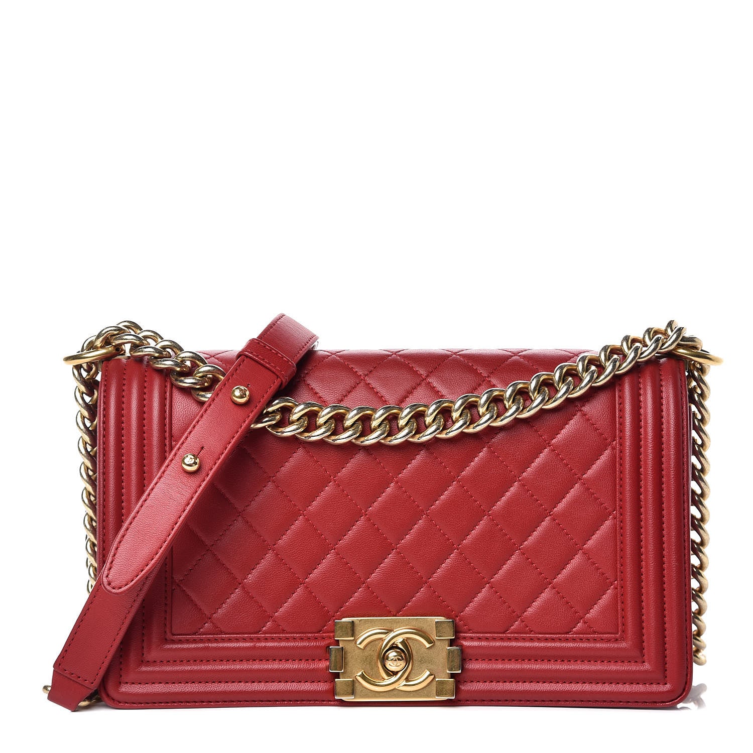 Chanel Lambskin Quilted Medium Boy Flap Red 1 of 13