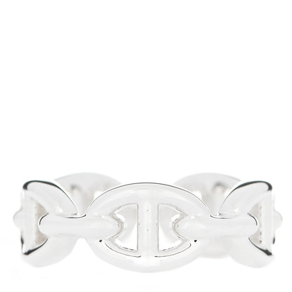 Hermes Sterling Silver PM Chaine d'Ancre Enchainee Band Ring 51 5.75 1 of 9