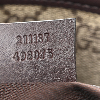 Gucci GG Supreme Monogram Medium Zippered Shopping Tote Dark Brown 7 of 10