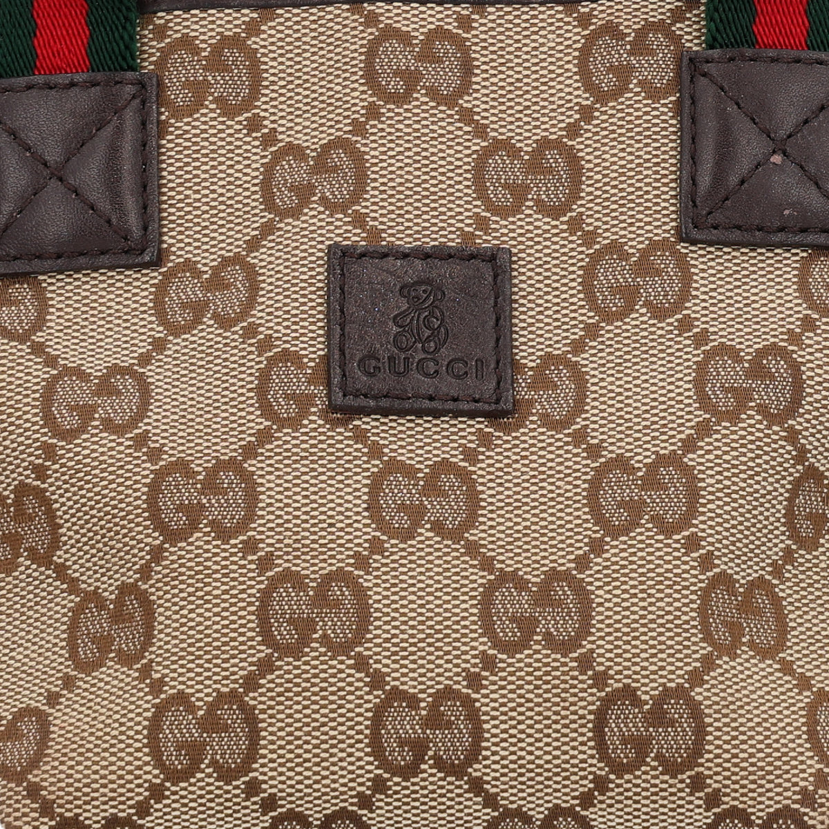 Children's Monogram GG Web Mini Tote Dark Brown