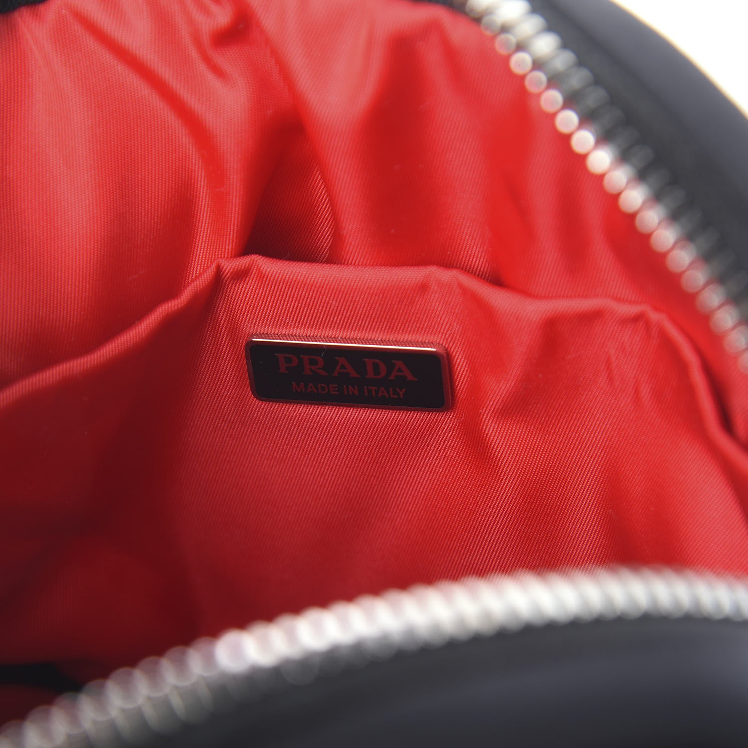 Prada Tessuto Nylon Pocket Wristlet Pouch Black Fuoco 3 of 5