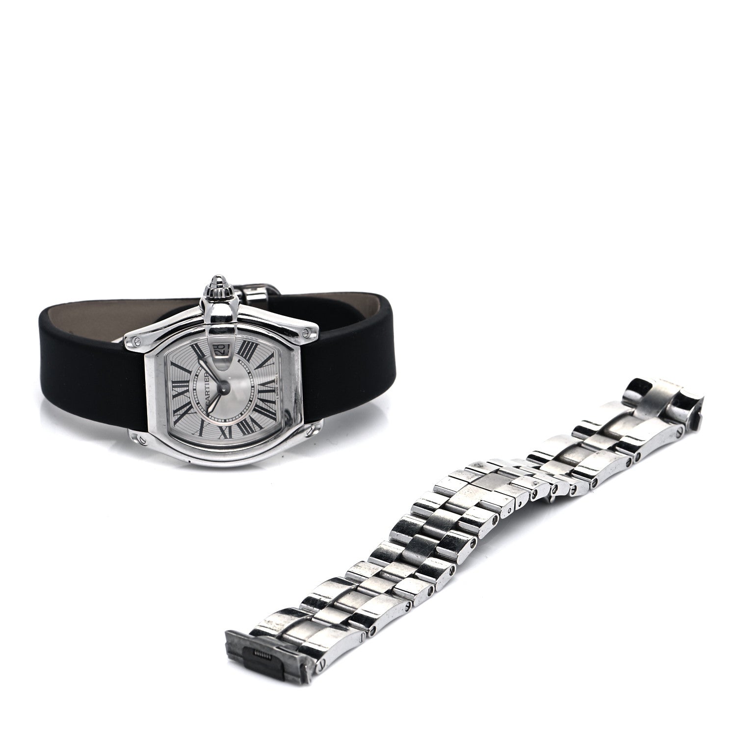 Cartier Stainless Steel Satin 31mm Roadster Quartz Watch White 5 of 5