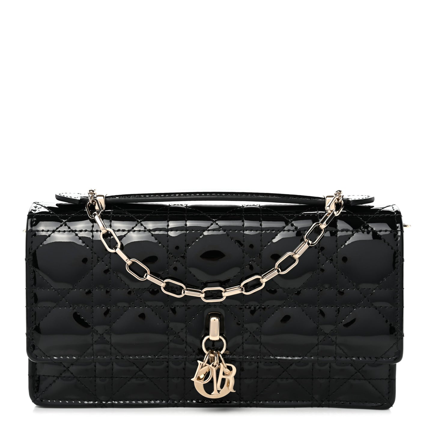 Patent Cannage Mini My Dior Bag Black