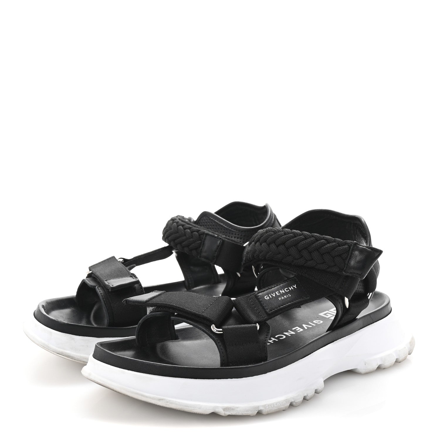 Givenchy Calfskin Canvas Braided Spectre Sandals 42 Black 4 of 11