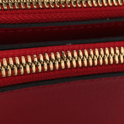 MCM Grained Calfskin Milla Double Crossbody Bag Ruby Red 11 of 12