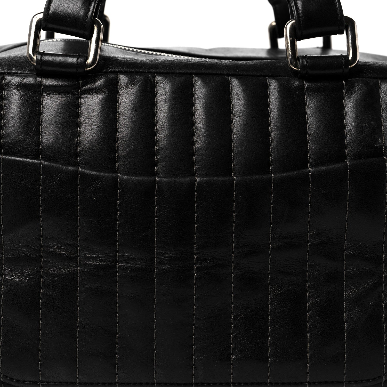 Chanel Lambskin Vertical Quilted Mademoiselle Satchel Black 7 of 13