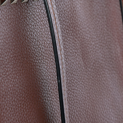 Valentino Garavani Grained Calfskin Rockstud Shoulder Tote Bright Cognac 9 of 14
