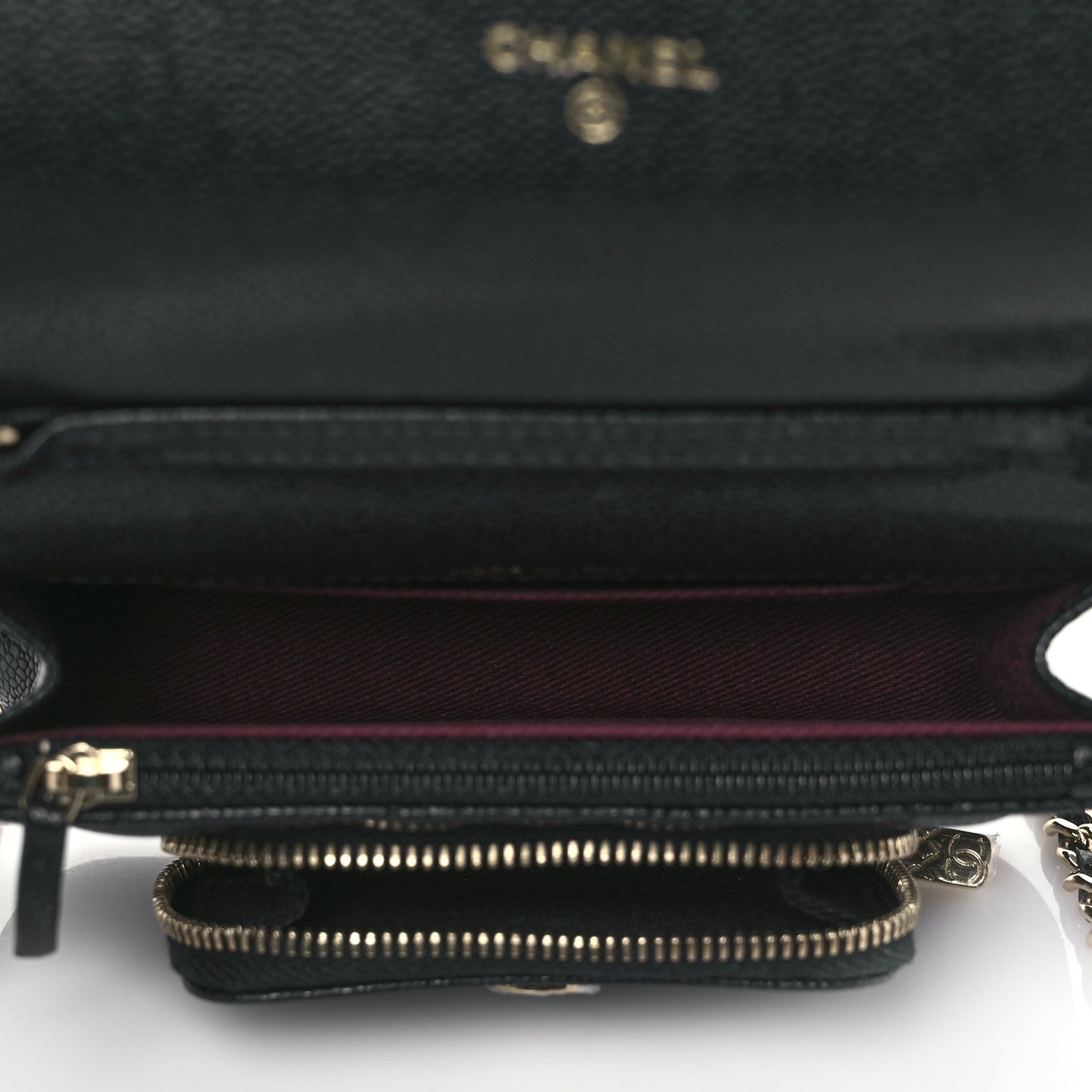 Caviar Quilted Business Affinity Clutch With Chain Black