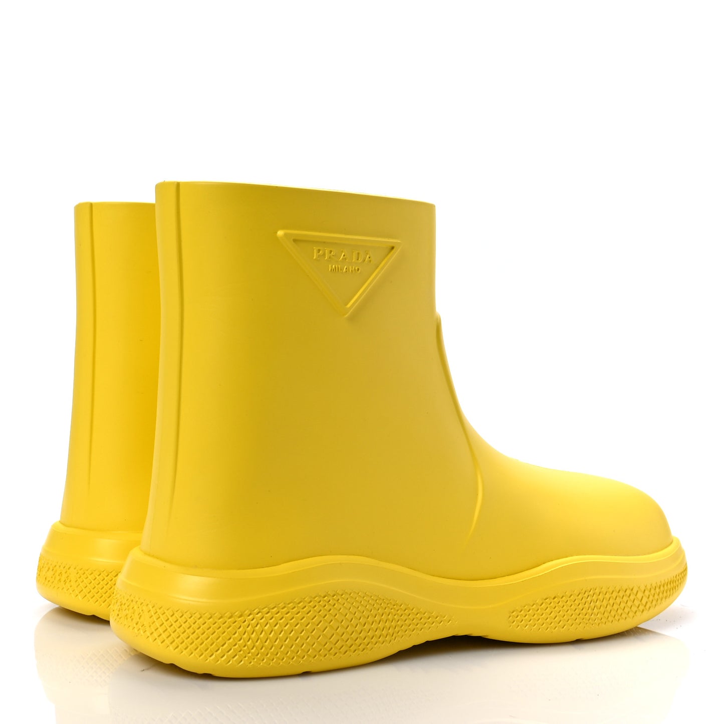 Soft Mellow Rubber Triangle Logo Embossed Womens 25mm Booties 36 Sole