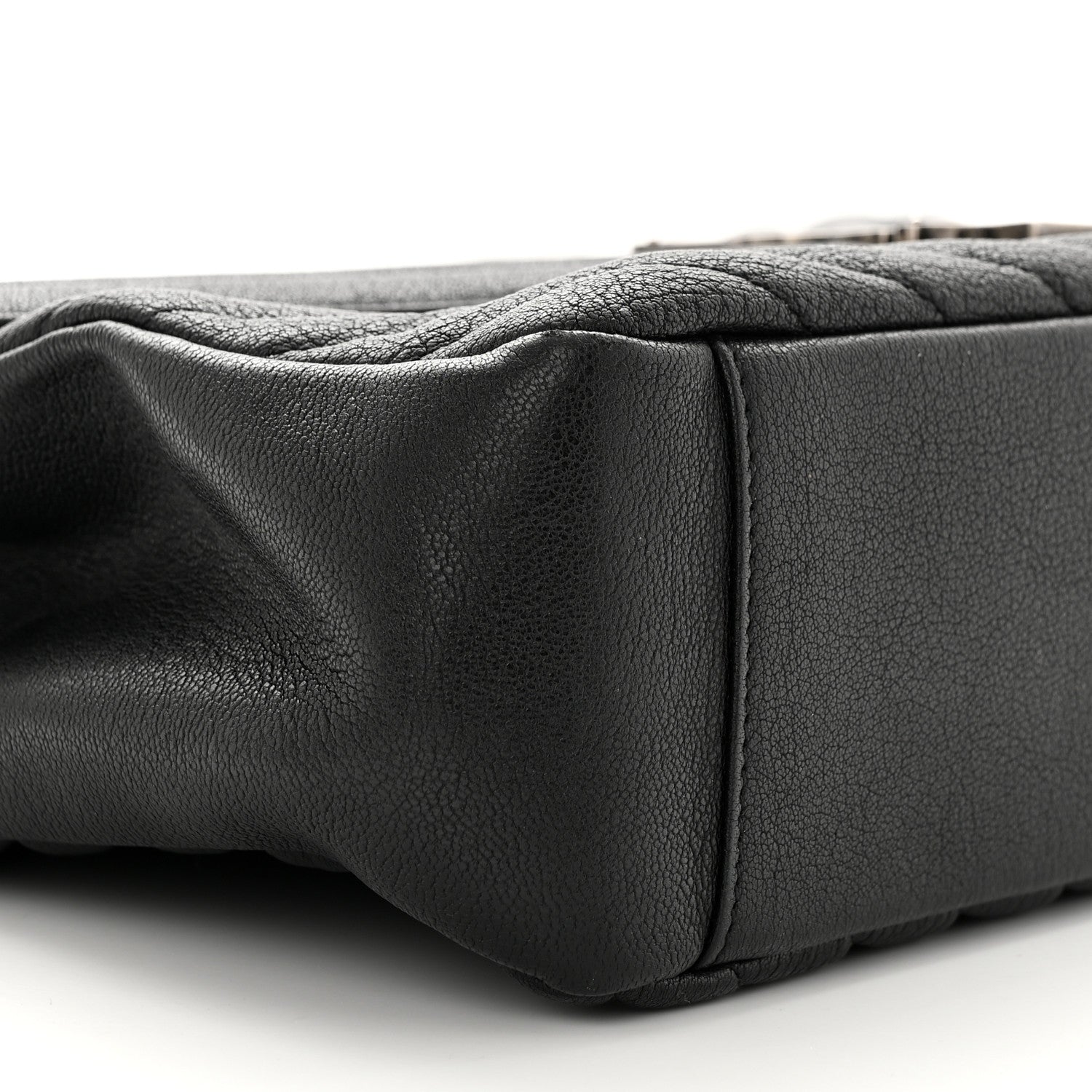 Saint Laurent Sheepskin Matelasse Chevron Monogram Large College Satchel Black 10 of 16