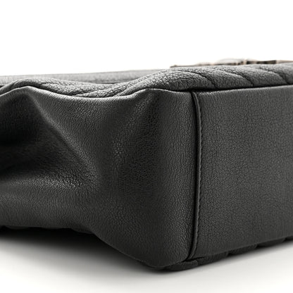 Saint Laurent Sheepskin Matelasse Chevron Monogram Large College Satchel Black 10 of 16