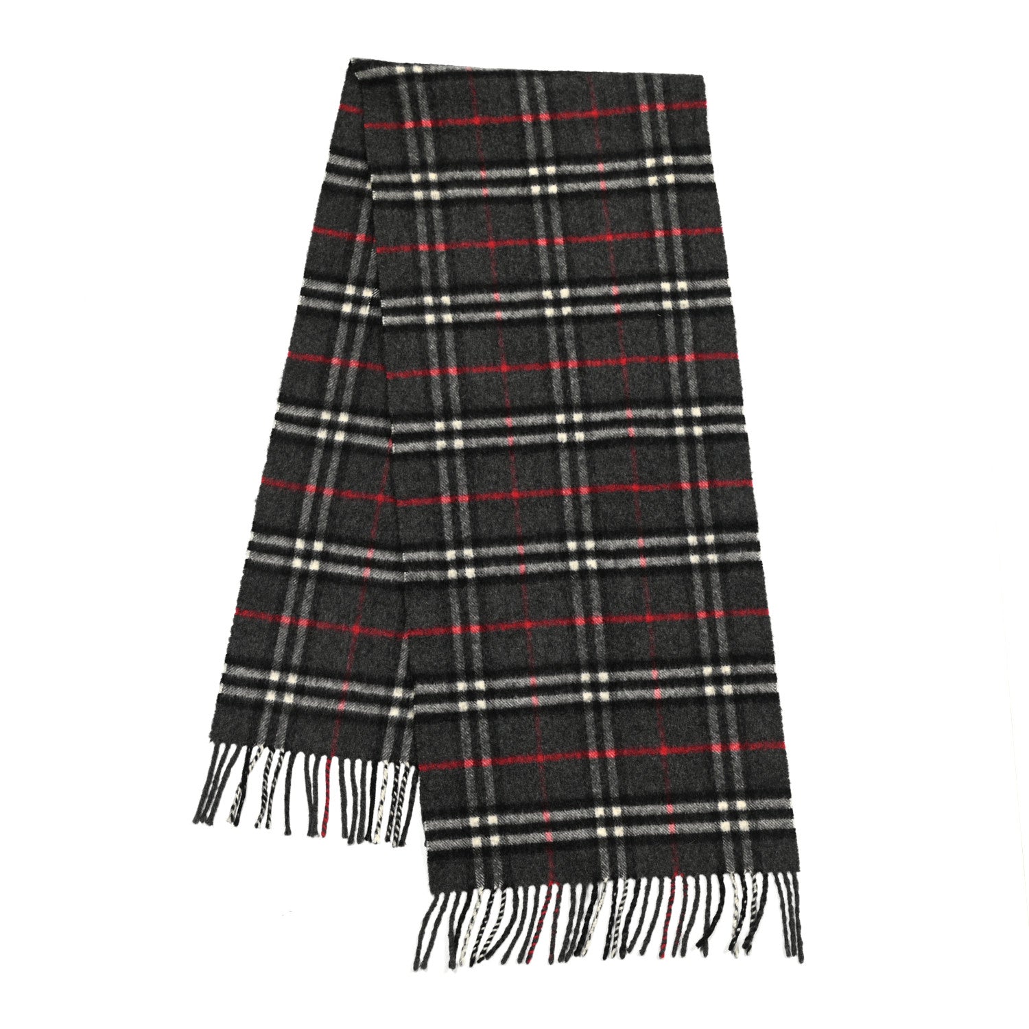 Burberry Cashmere Vintage Check Icon Stripe Scarf Black 3 of 8