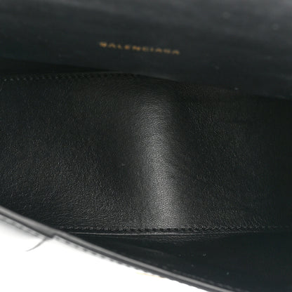 Balenciaga Shiny Box Calfskin Hourglass Top Handle Bag XS Black 5 of 13