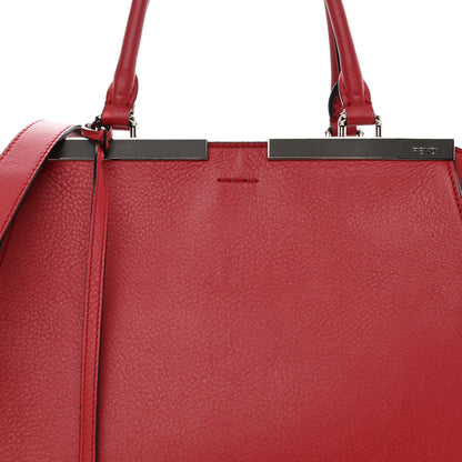 Fendi Vitello Dolce Shiny Nappa Petite 3Jours Tote Mattone Maldives 7 of 13