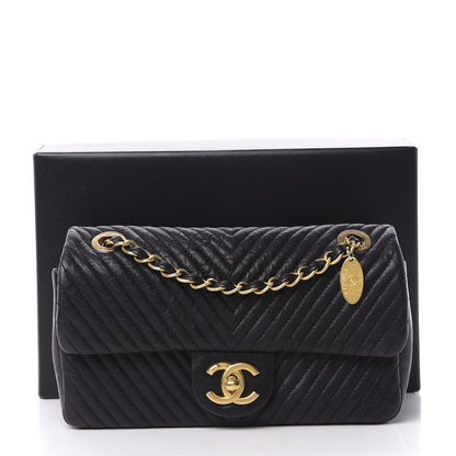 Chanel Calfskin Surpique Chevron Small Flap Black 12 of 12