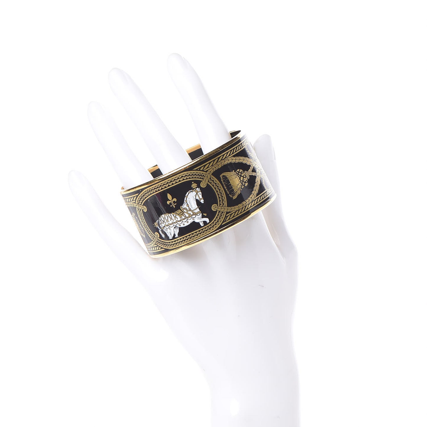 Enamel Printed Grand Apparat Extra Wide Bracelet 65 Black