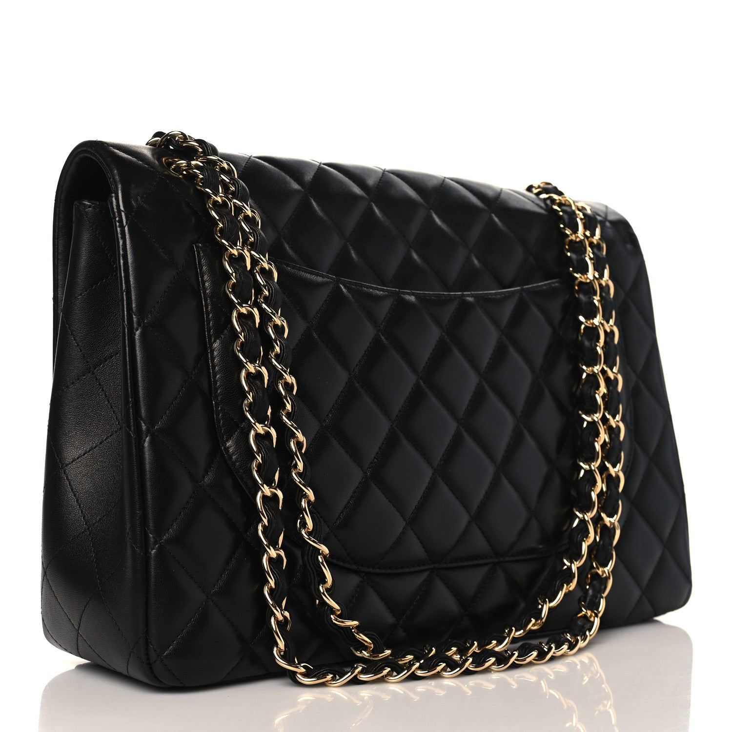 Chanel Lambskin Quilted Maxi Single Flap Black 2 of 9
