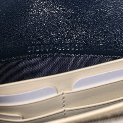 Gucci Vintage Effect Calfskin Matelasse Diagonal Torchon GG Marmont Chain Wallet Mystic White Blue Agata 7 of 11