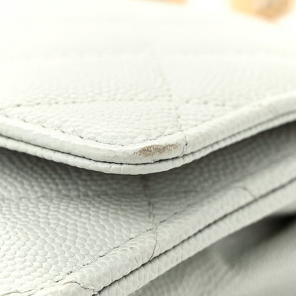 Chanel Caviar Quilted Medallion Wallet on Chain WOC Light Grey 12 of 12
