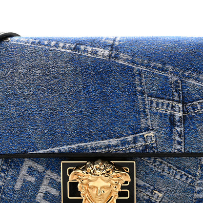 Fendi X VERSACE Denim Fendace Patchwork Baguette Blue 7 of 9