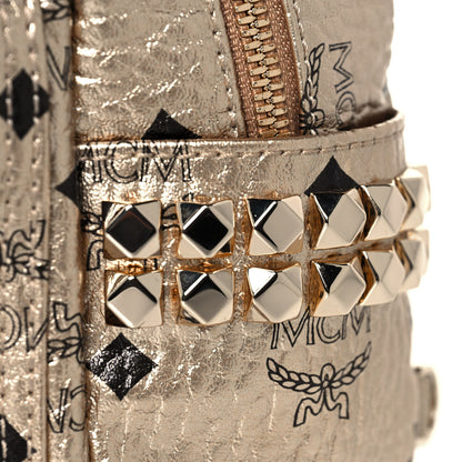 MCM Visetos Side Stud X-Mini Stark Backpack Berlin Gold 14 of 14