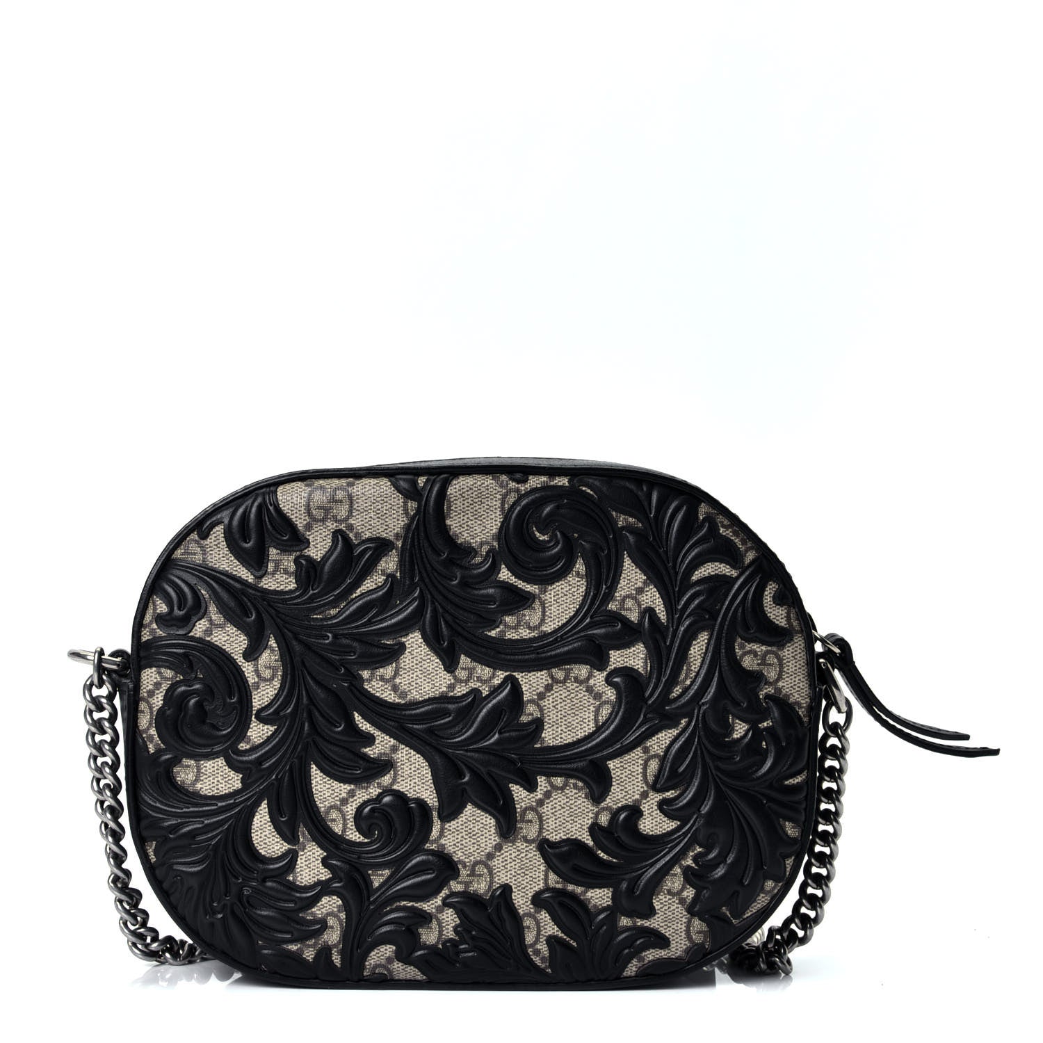 Gucci GG Supreme Monogram Arabesque Mini Chain Shoulder Bag Beige Black 1 of 4