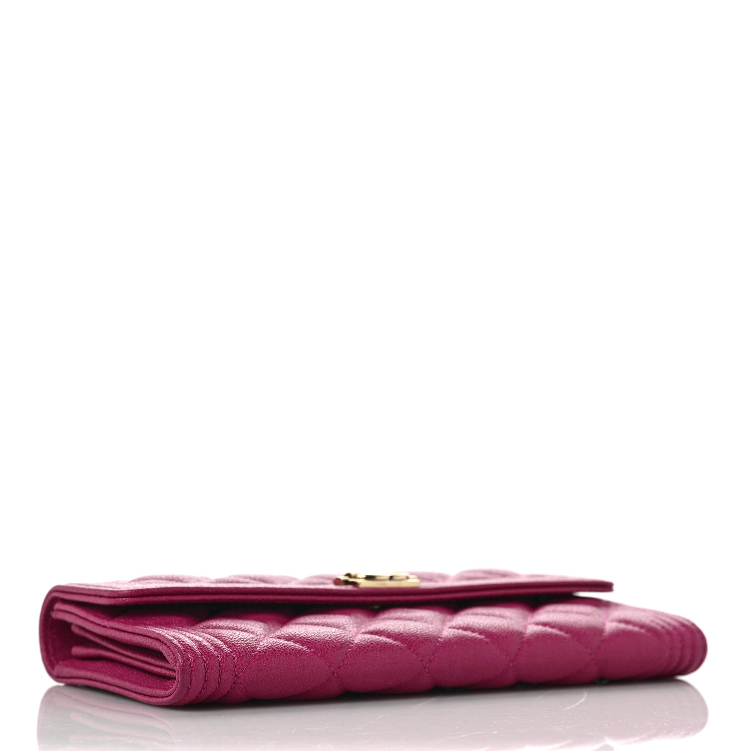 Chanel Caviar Quilted Large Boy Gusset Flap Wallet Fuchsia 4 of 9