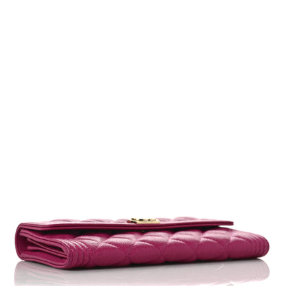 Chanel Caviar Quilted Large Boy Gusset Flap Wallet Fuchsia 4 of 9