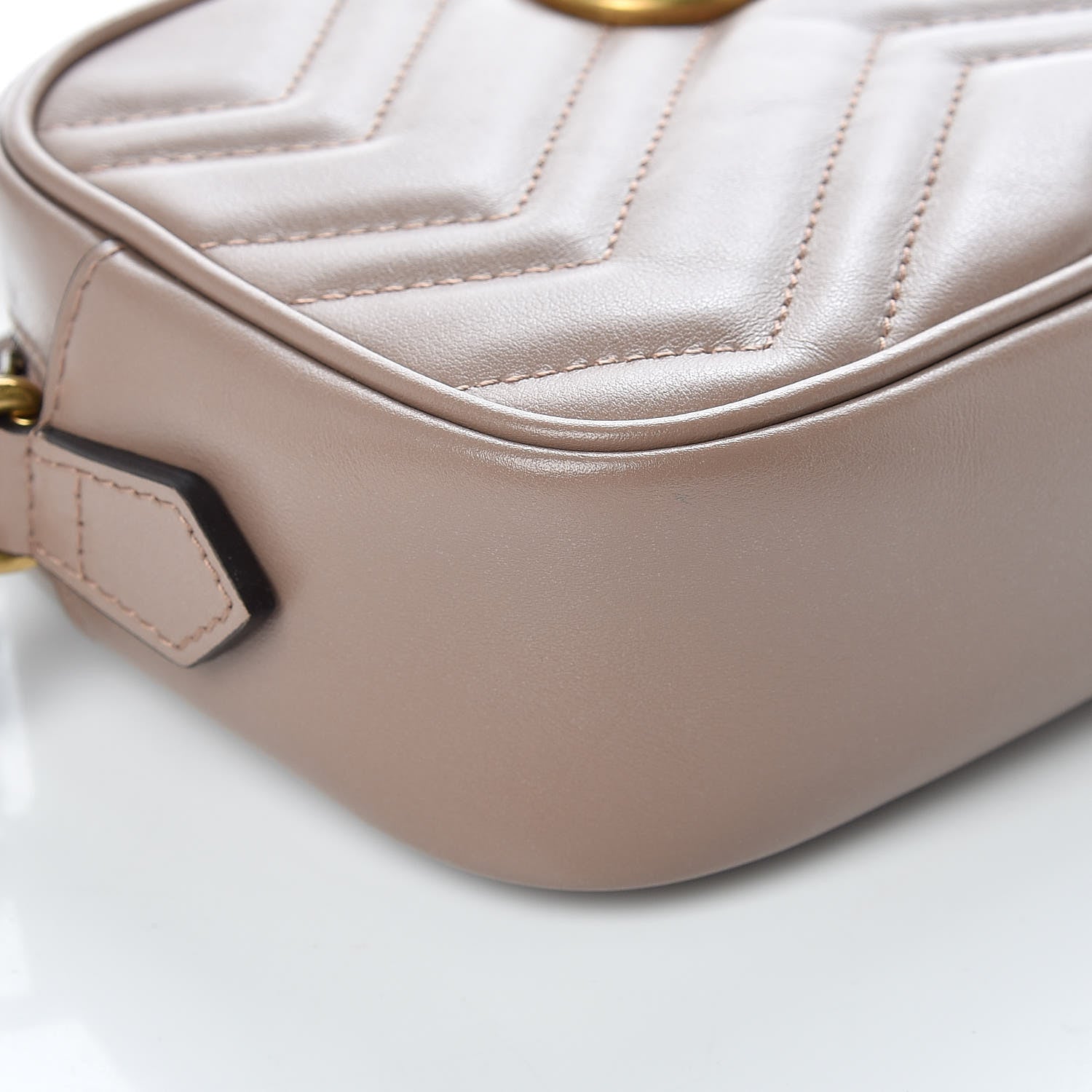 Gucci Calfskin Matelasse Mini GG Marmont Chain Shoulder Bag Porcelain Rose 5 of 9