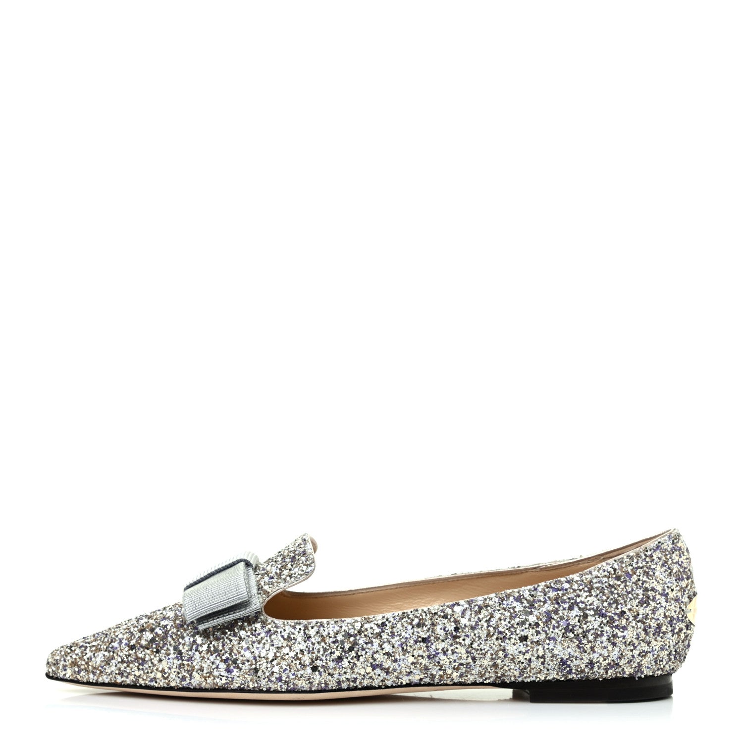 Jimmy Choo Glitter Fabric Gala Viola Flats 35.5 Antique Gold 1 of 7