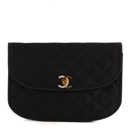 Chanel Satin Quilted Small Flap Black 1 of 9