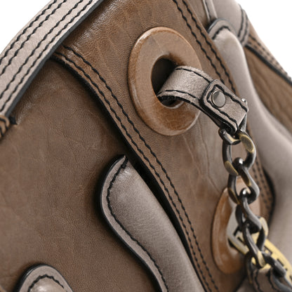 Fendi Calfskin B Bag Brown Grey 15 of 15
