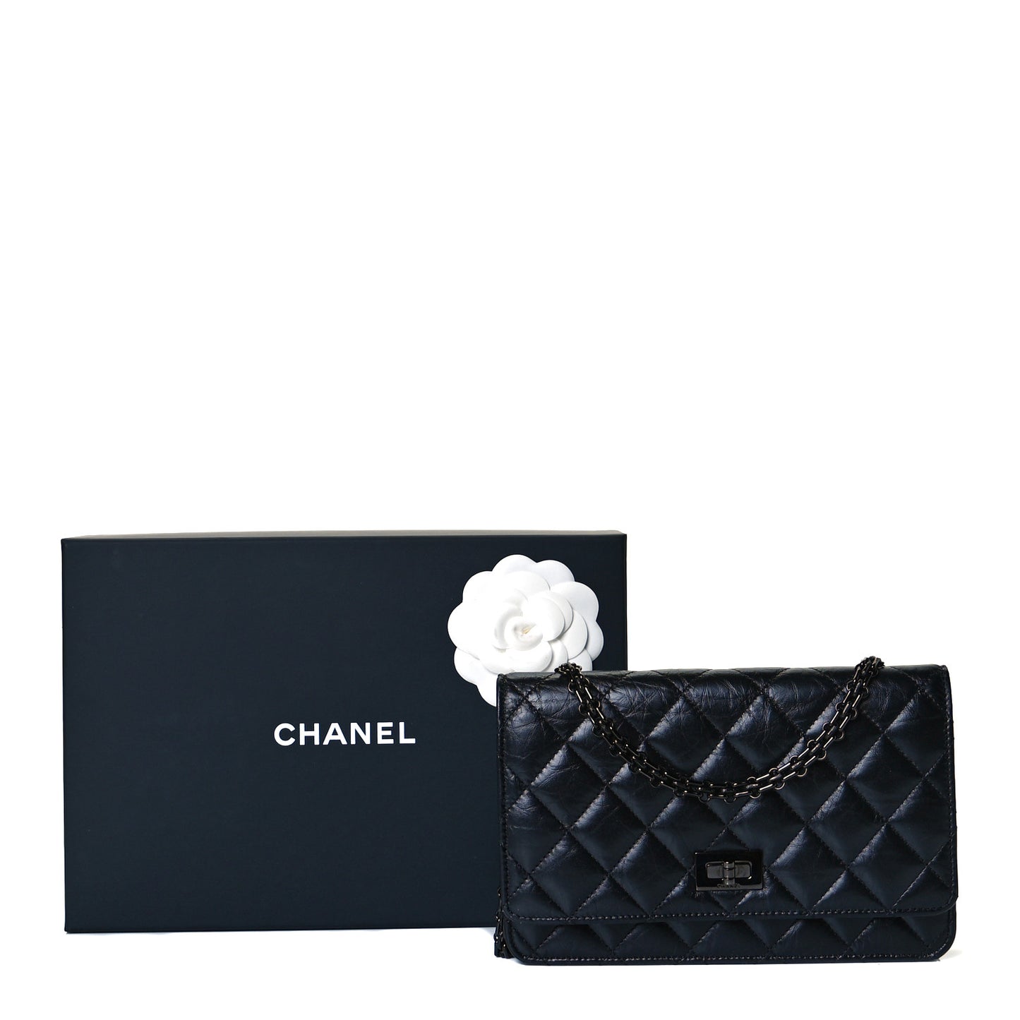 Aged Calfskin Quilted Reissue Wallet On Chain WOC So Black