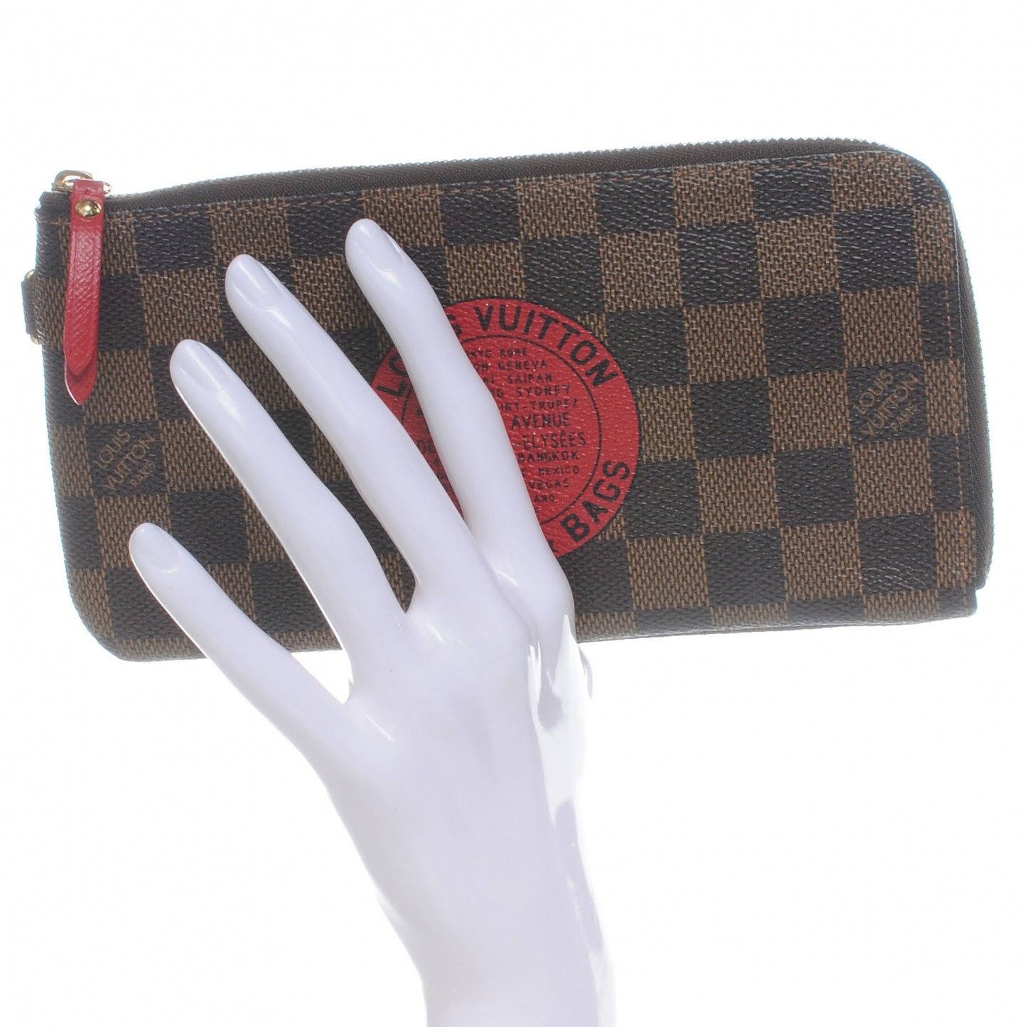 Damier Ebene Complice Trunks and Bags Wallet Red