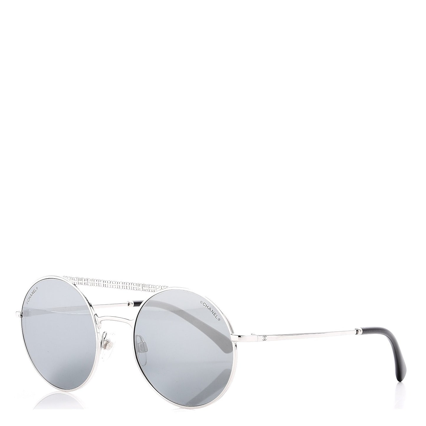 Metal Winter Round Sunglasses 4232 Silver