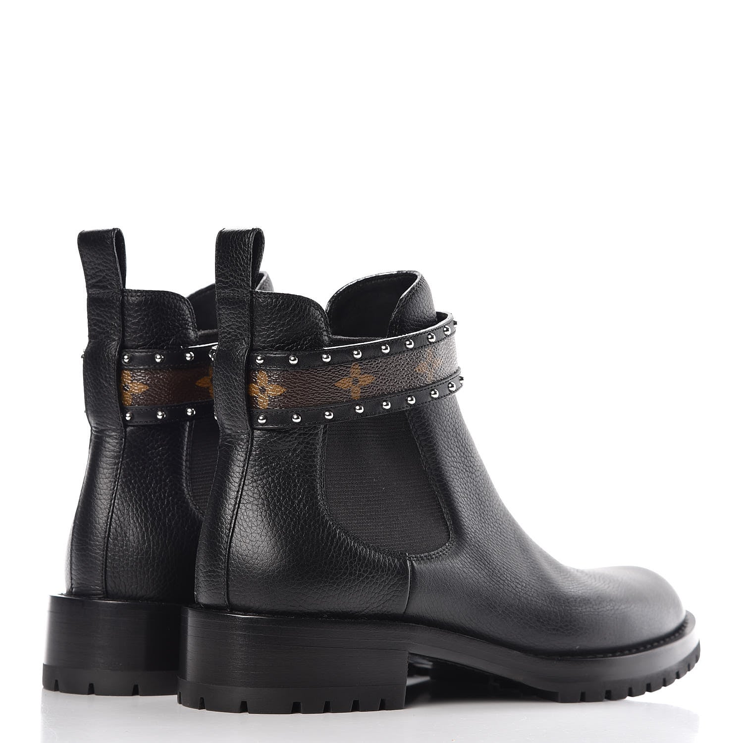 Louis Vuitton Grained Calfskin Monogram Discovery Flat Ankle Boots 39 4 of 9